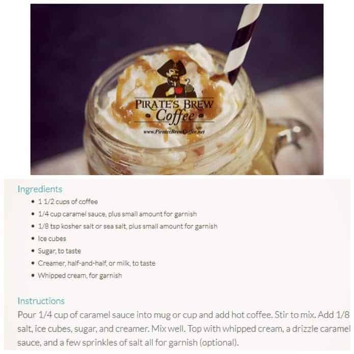 Recipe for Salted Caramel Iced Coffee - Pirates Brew Coffee